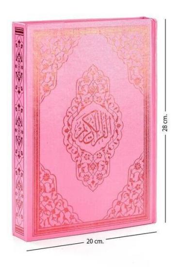 Kuranı Kerim Rahle Boy Pembe Bilgisayar Hatlı