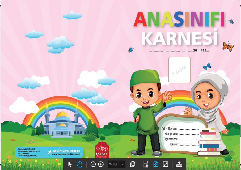 Anaokulu Karnesi Kız Çocuk Pembe